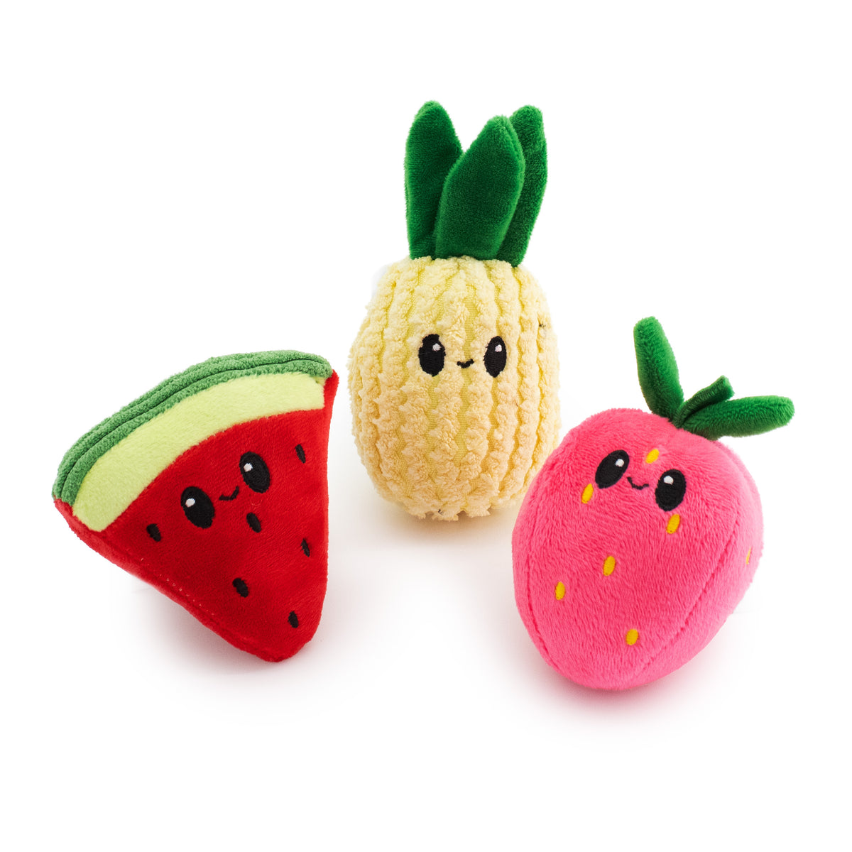 Giftable World Pet 4" Frutie Cutie Crew - 3 Pack - plush dog toy with squeaker