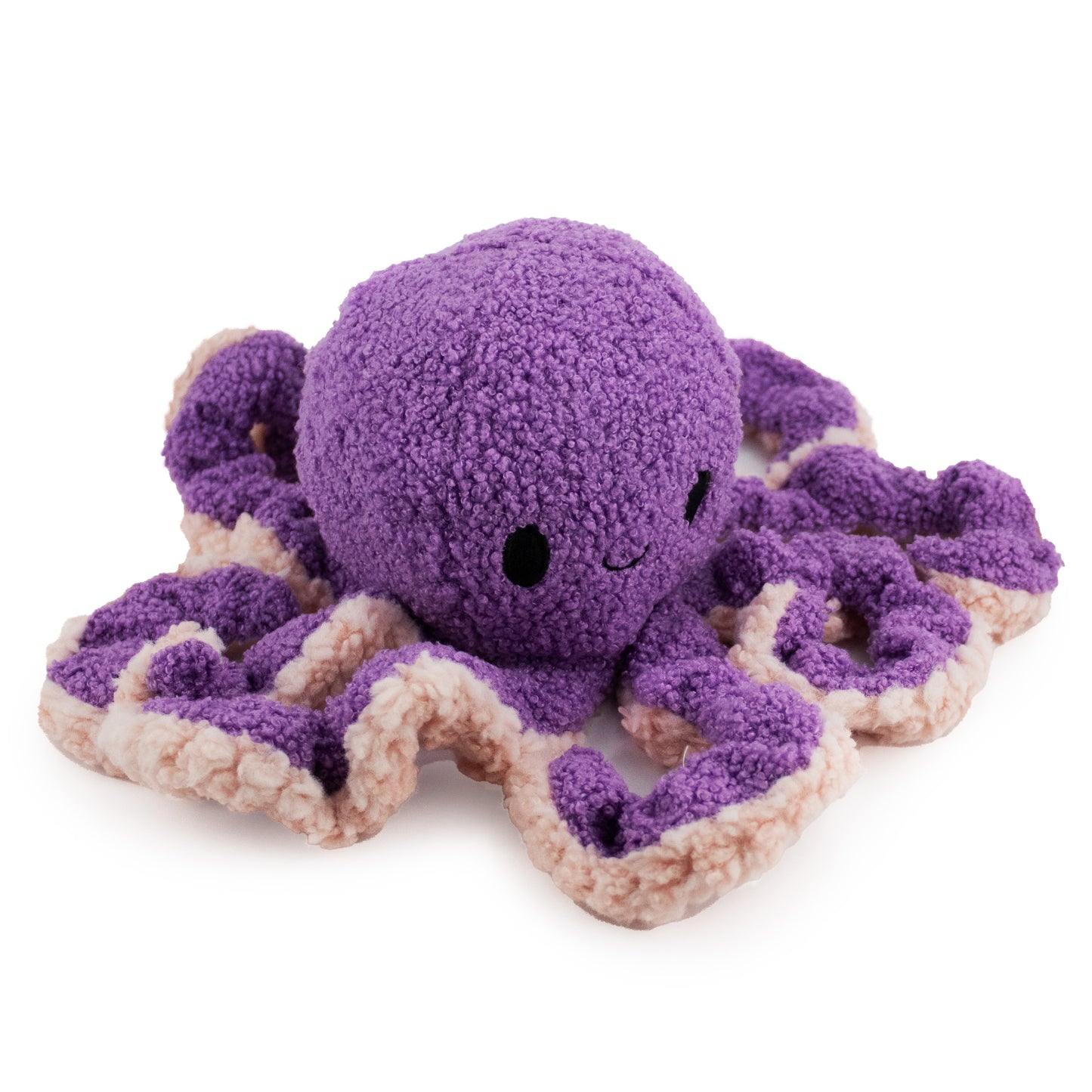 12" Amethyst Octopus plush dog toy with soft fabric, designed for gentle play and cuddling