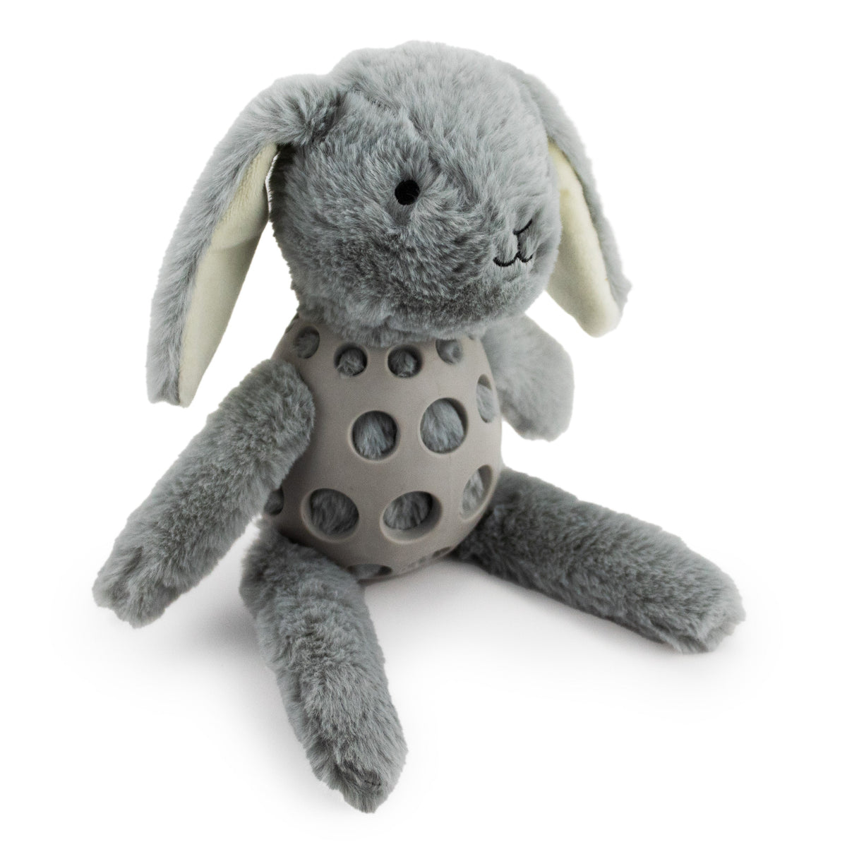Giftable World Pet 14" Roddy Rabbit w/ Squeaker, Crinkle & Rubber Body - plush dog toy with squeaker and crinkle