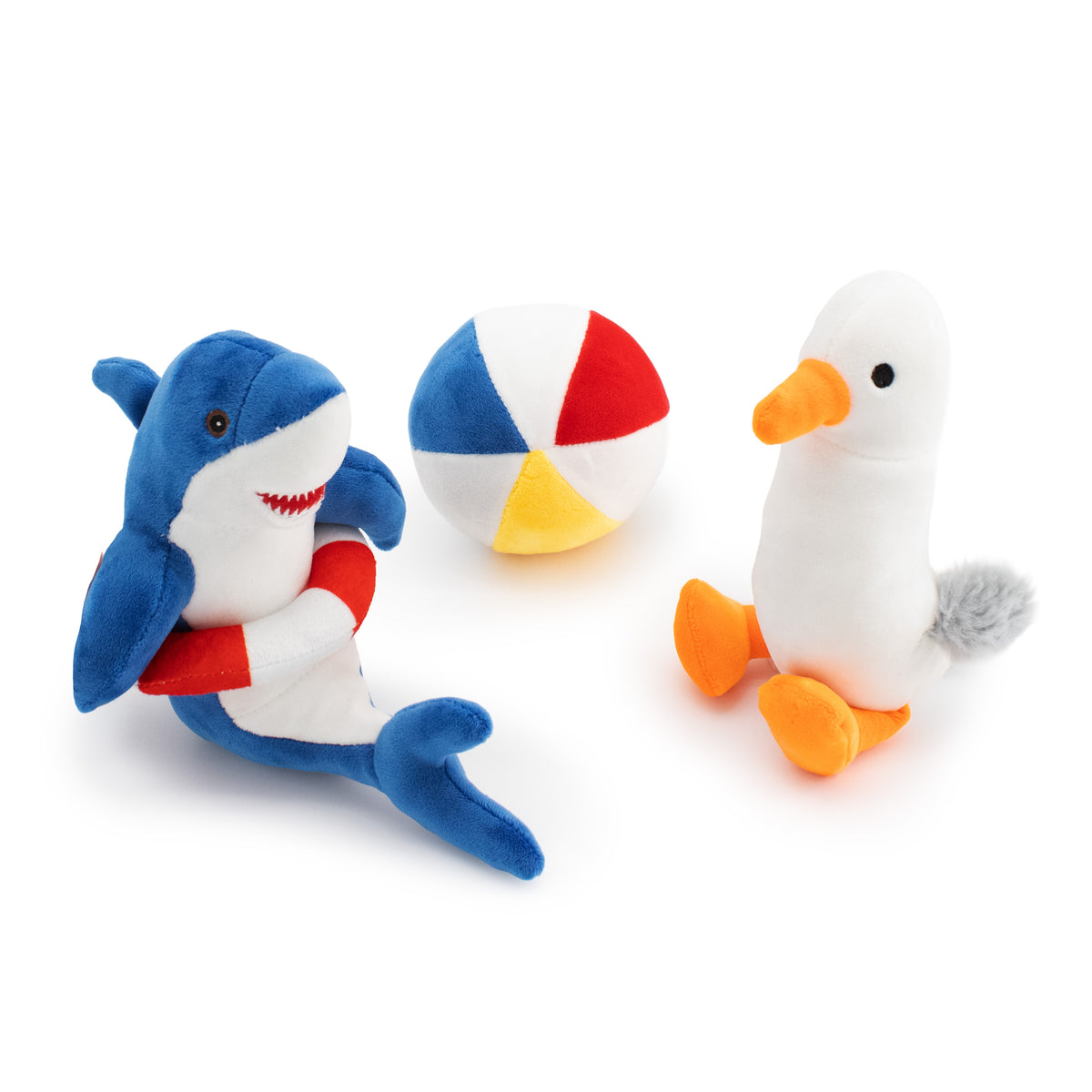 Giftable World Pet 4"-7" Beach Bums - 3 Pack - polyester dog toy with squeaker