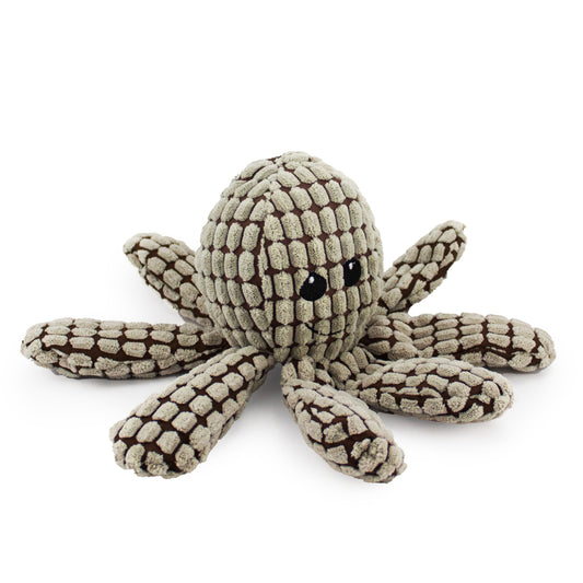 13" Ogi the Octopus w/ Squeaker & Crinkle plush dog toy with soft fabric, designed for gentle play and cuddling