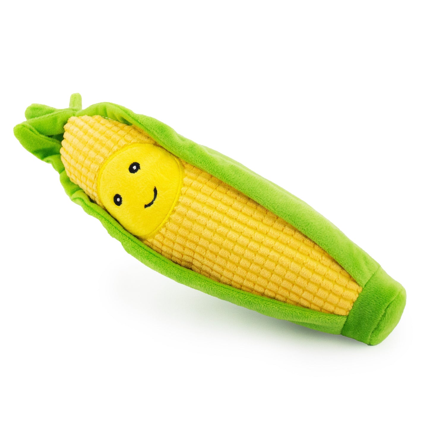12" Maize W/ Squeaker plush dog toy with soft fabric, designed for gentle play and cuddling