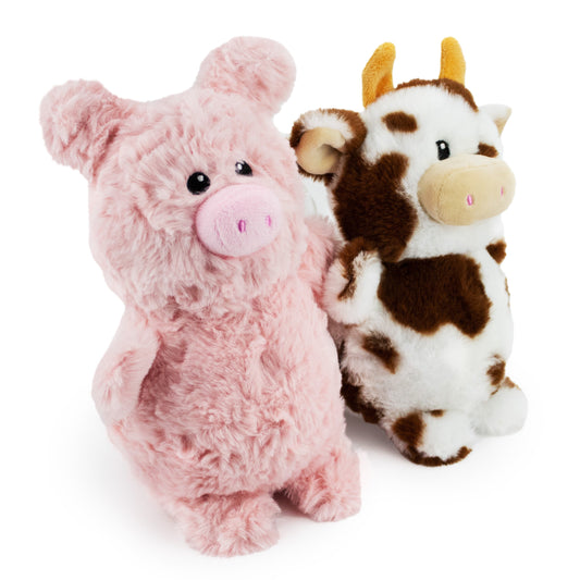 4.5" Oinkers & Moozie w/ Squeaker Ball- 2 pack

(3" Squeaker Ball) plush dog toy with soft fabric, designed for gentle play and cuddling