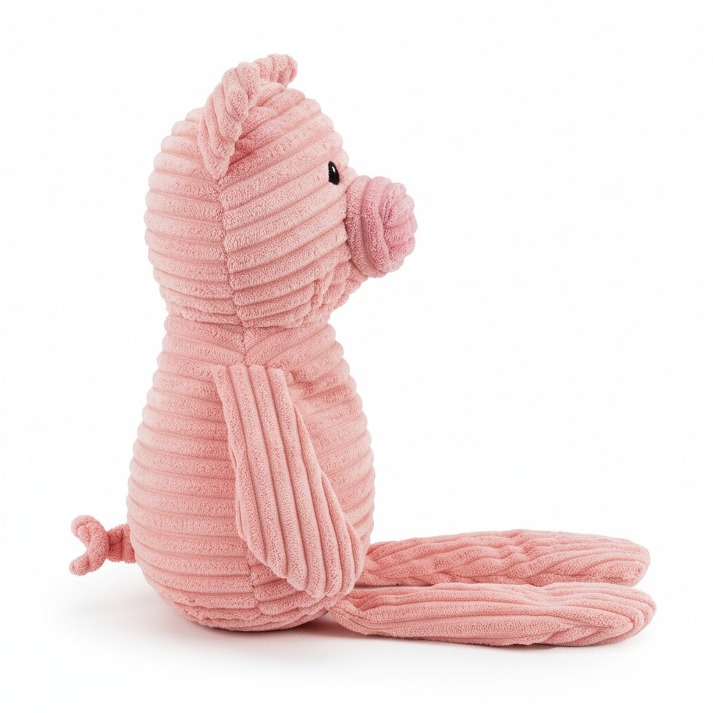 8.5" Pig w/ squeaker and crinkle plush dog toy with soft fabric, designed for gentle play and cuddling