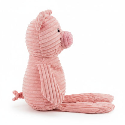 8.5" Pig w/ squeaker and crinkle plush dog toy with soft fabric, designed for gentle play and cuddling