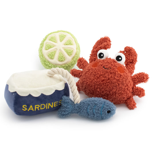 Giftable World Pet 4.5" Ocean Munch Bunch w/ Squeaker - 3 Pack - plush dog toy with squeaker