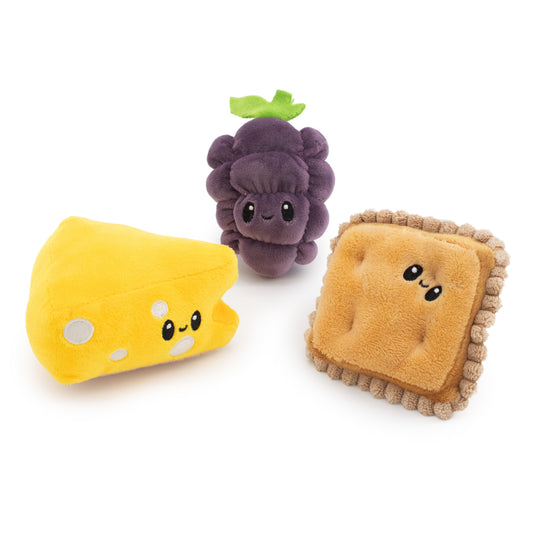 Giftable World Pet 4" Barkuterie Trio - 3 Pack - plush dog toy with squeaker