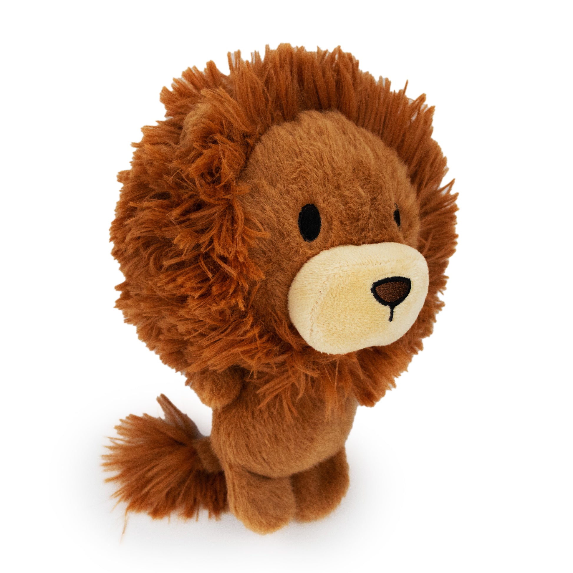 8" Lumi Lion plush dog toy with soft fabric, designed for gentle play and cuddling