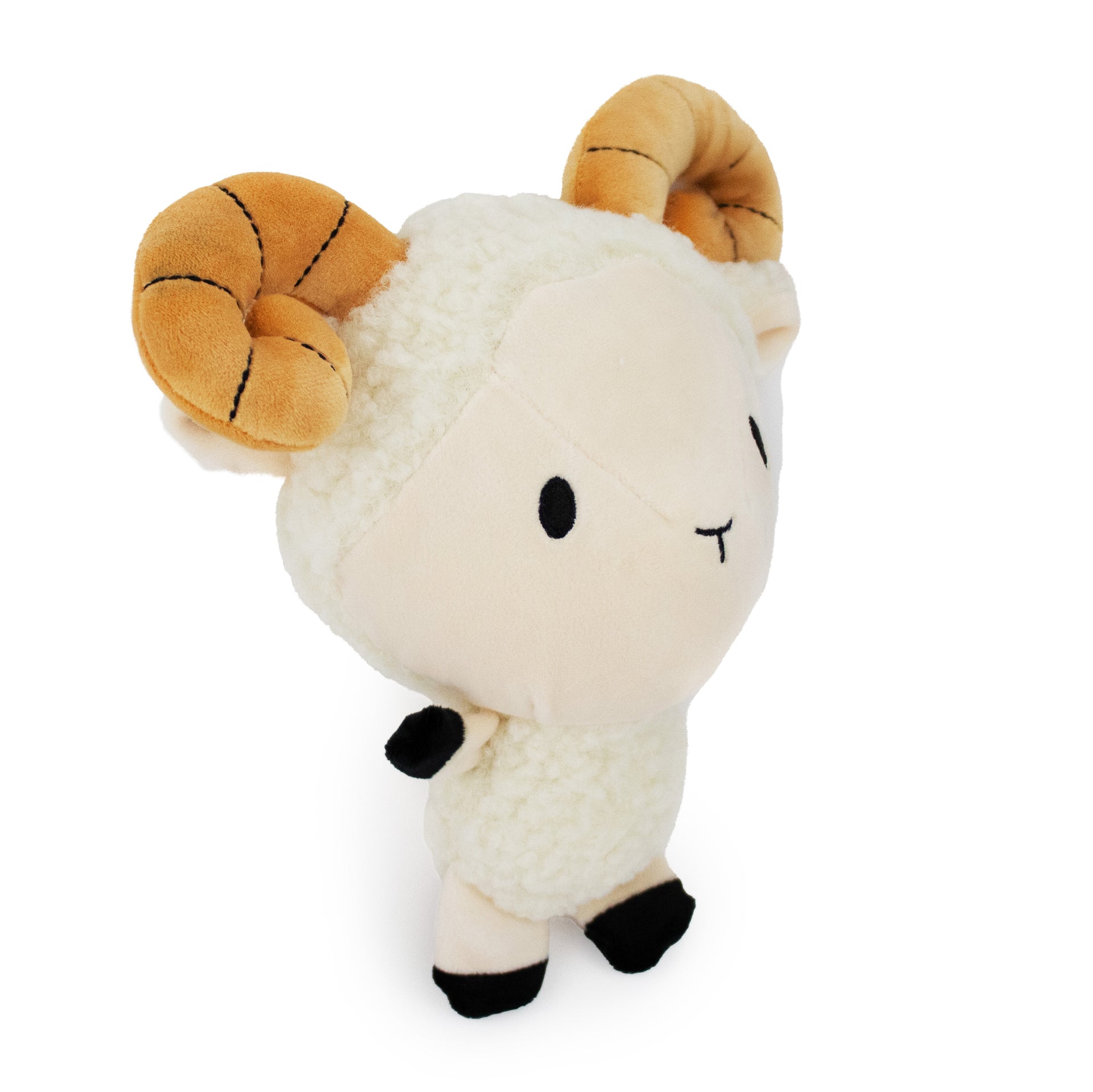 8" Ramius Ram plush dog toy with soft fabric, designed for gentle play and cuddling