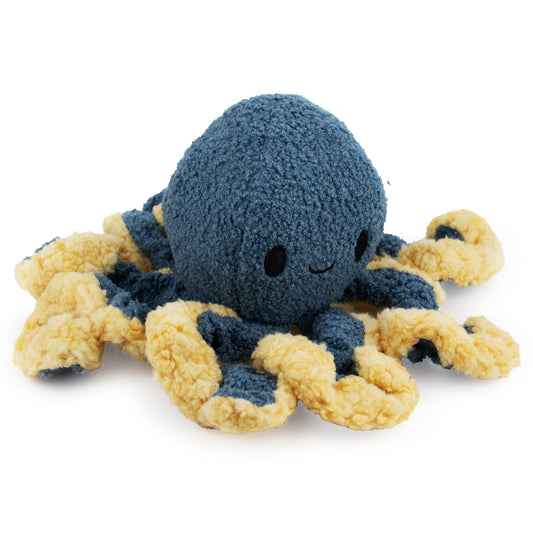 12" Azuree Octopus plush dog toy with soft fabric, designed for gentle play and cuddling
