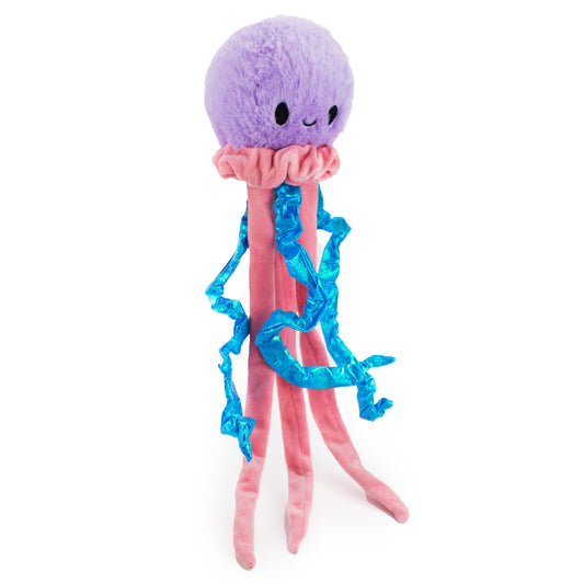 18" Neptune Jellyfish plush dog toy with soft fabric, designed for gentle play and cuddling