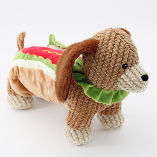 Giftable World Pet 12" Sir Barkwurst Dachshund - corduroy dog toy with squeaker and crinkle