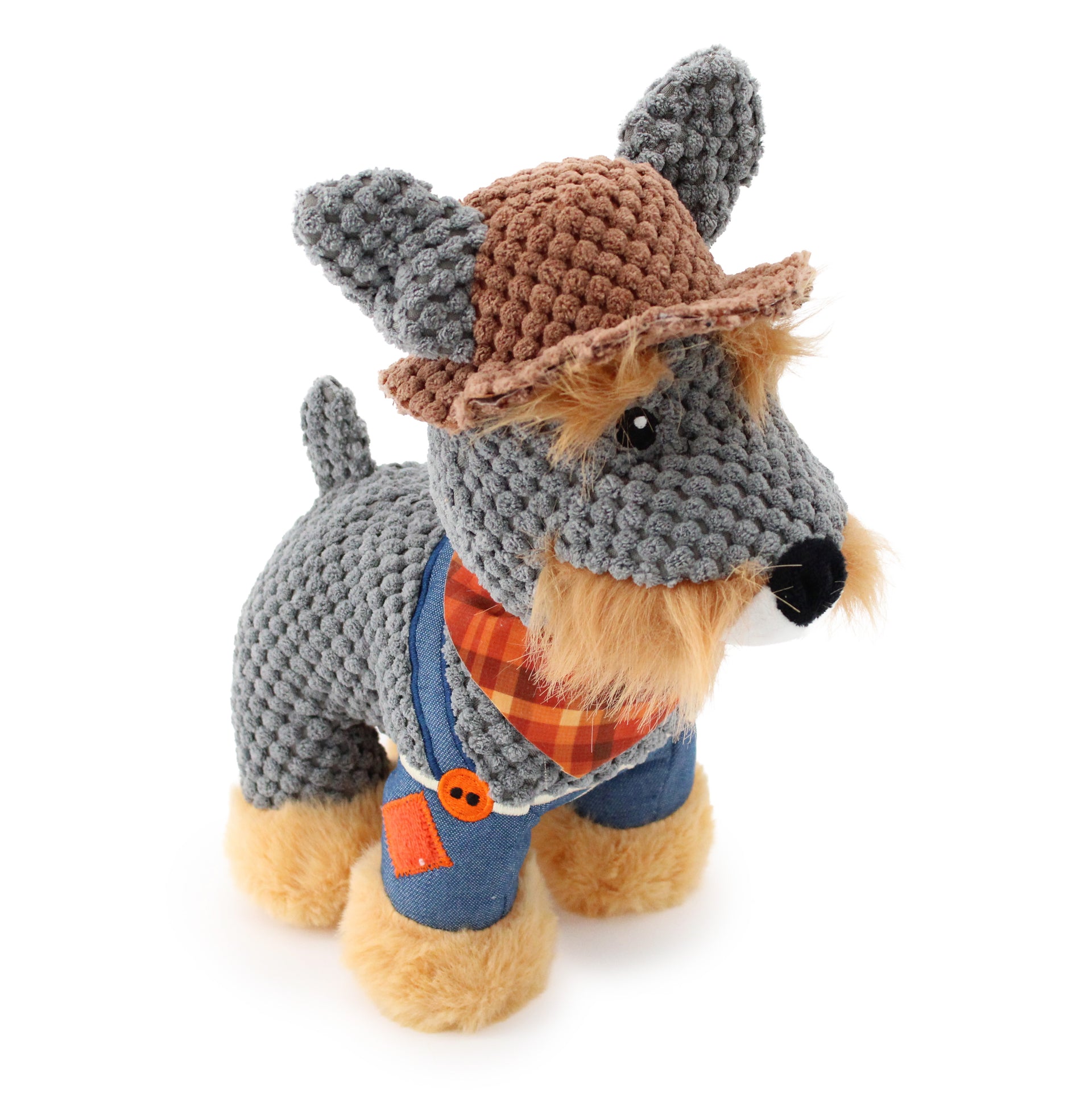 9" Patches McPaw Schnauzer w/ Squeaker & Crinkle