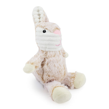 Giftable World Pet 7" Two Tone Cuddle Bunny w/ Squeaker & Corduroy - Tan - corduroy dog toy with squeaker