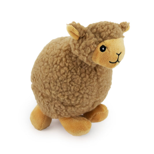 Giftable World Pet 7" Baa Baa Sheep W/ Squeaker Ball - Tan - plush dog toy with squeaker ball