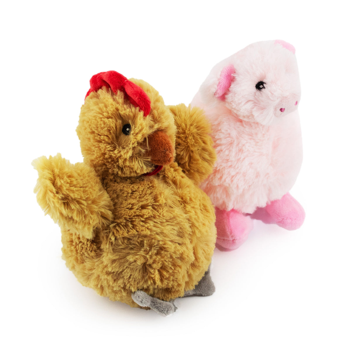 Giftable World Pet 7" Chester Chic & Piglet W/Squeaker Ball - 2 Asst - plush dog toy with squeaker ball