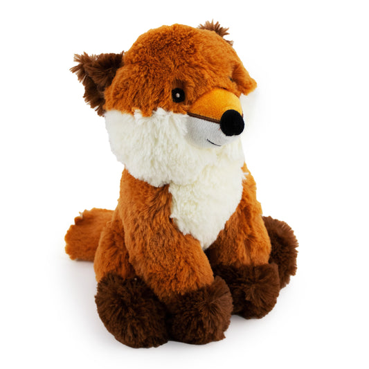 9" Fox W/ Squeaker plush dog toy with soft fabric, designed for gentle play and cuddling