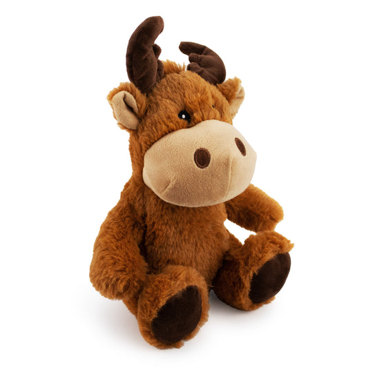9" Moose W/ Squeaker plush dog toy with soft fabric, designed for gentle play and cuddling