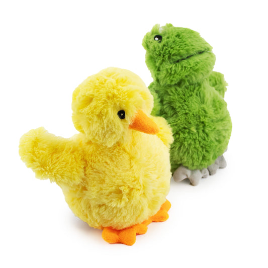 Giftable World Pet 7" Quack & Leaping Frog w/ Squeaker Ball - 2 Pack - plush dog toy with squeaker ball