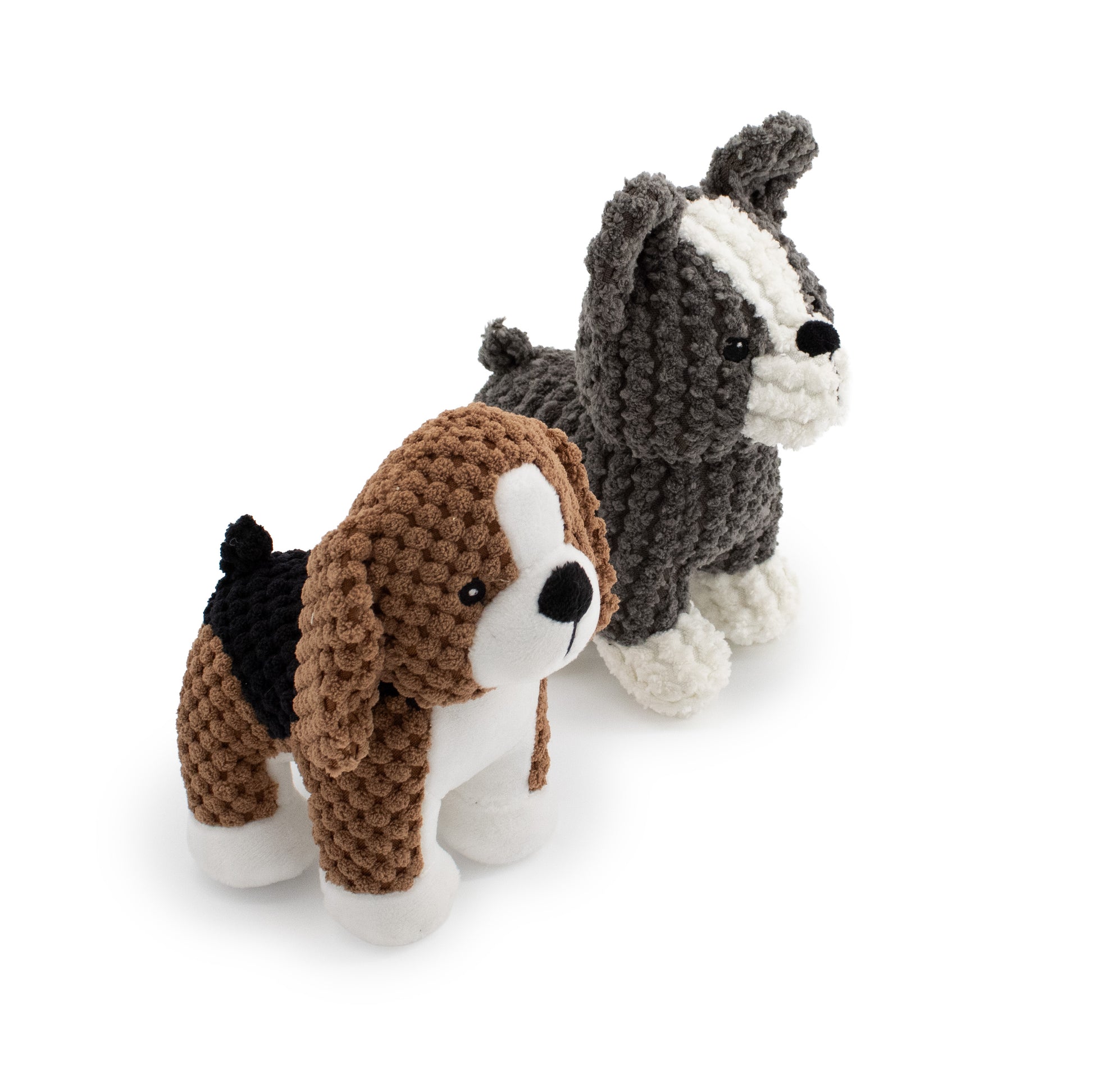 6.5" Snorky Terriers w/ Squeaker & Crinkle - 2 Pack plush dog toy with soft fabric, designed for gentle play and cuddling