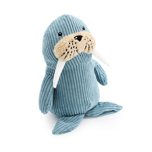 Giftable World Pet 9" Willy Walrus w/ Grunter & Crinkle - corduroy dog toy with grunter and crinkle