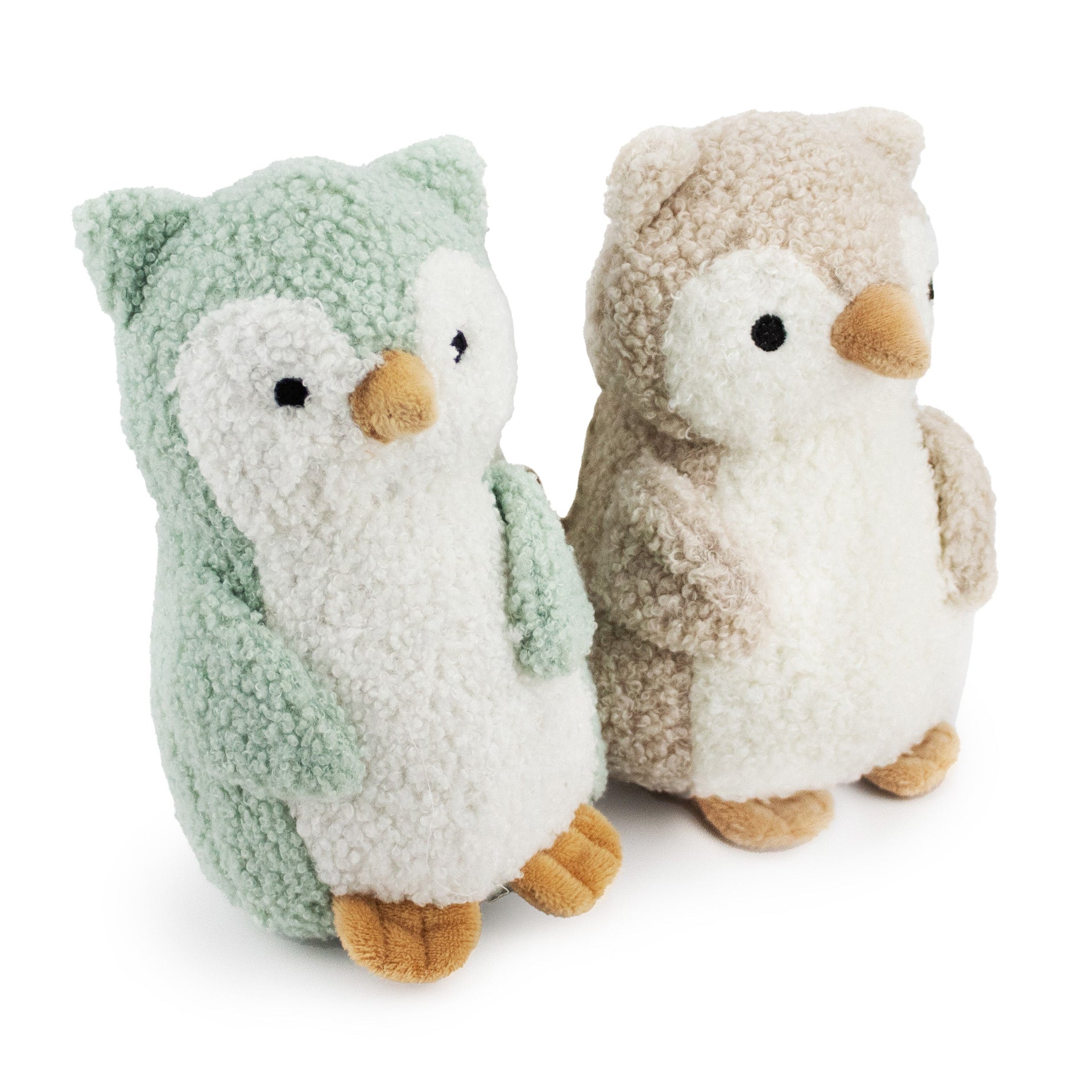 7" Wooly Owl w/ Squeaker & Crinkle - 2 Pack plush dog toy with soft fabric, designed for gentle play and cuddling
