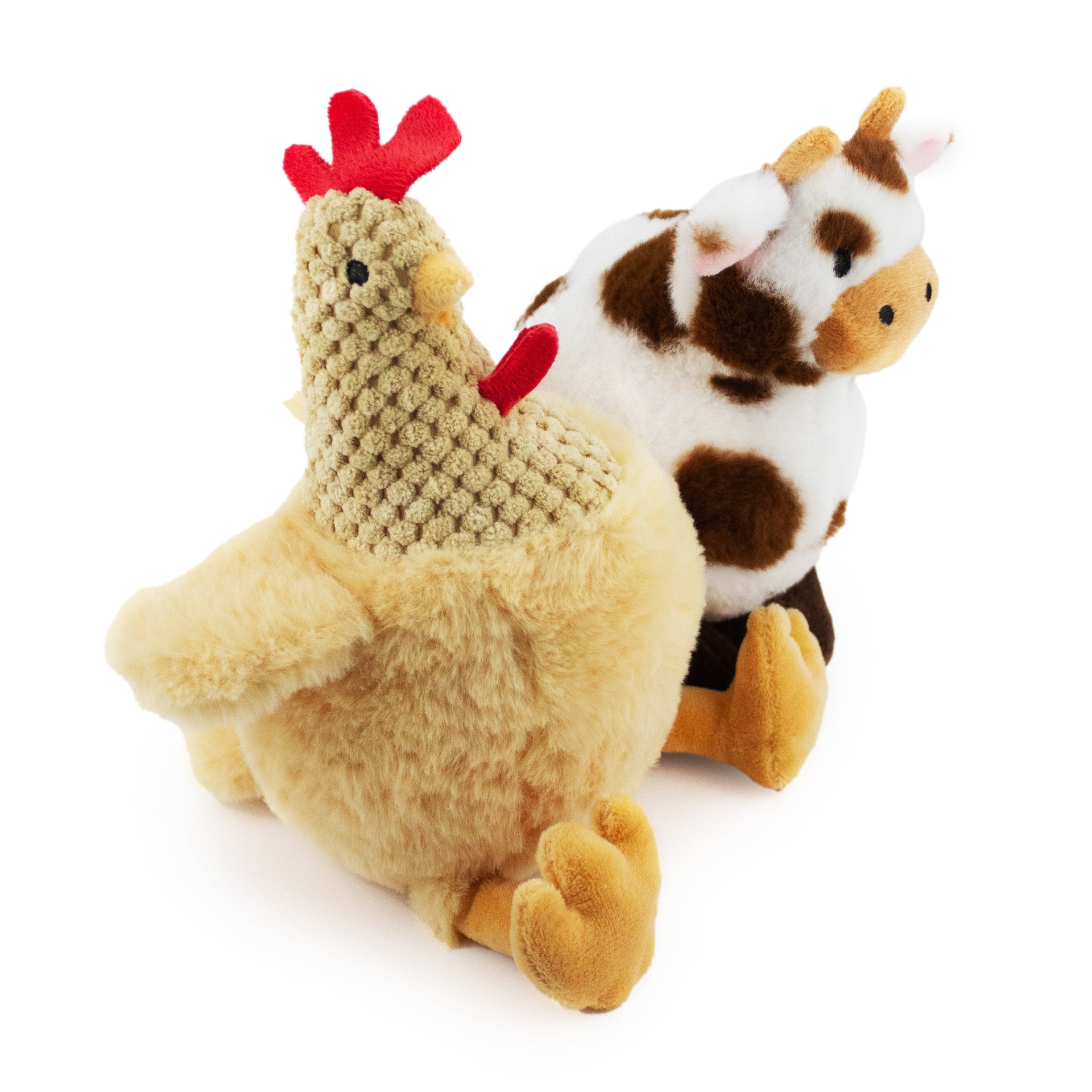 8" Rudy & Carter w/ Squeaker Ball & Crinkle - 2 Pack plush dog toy with soft fabric, designed for gentle play and cuddling