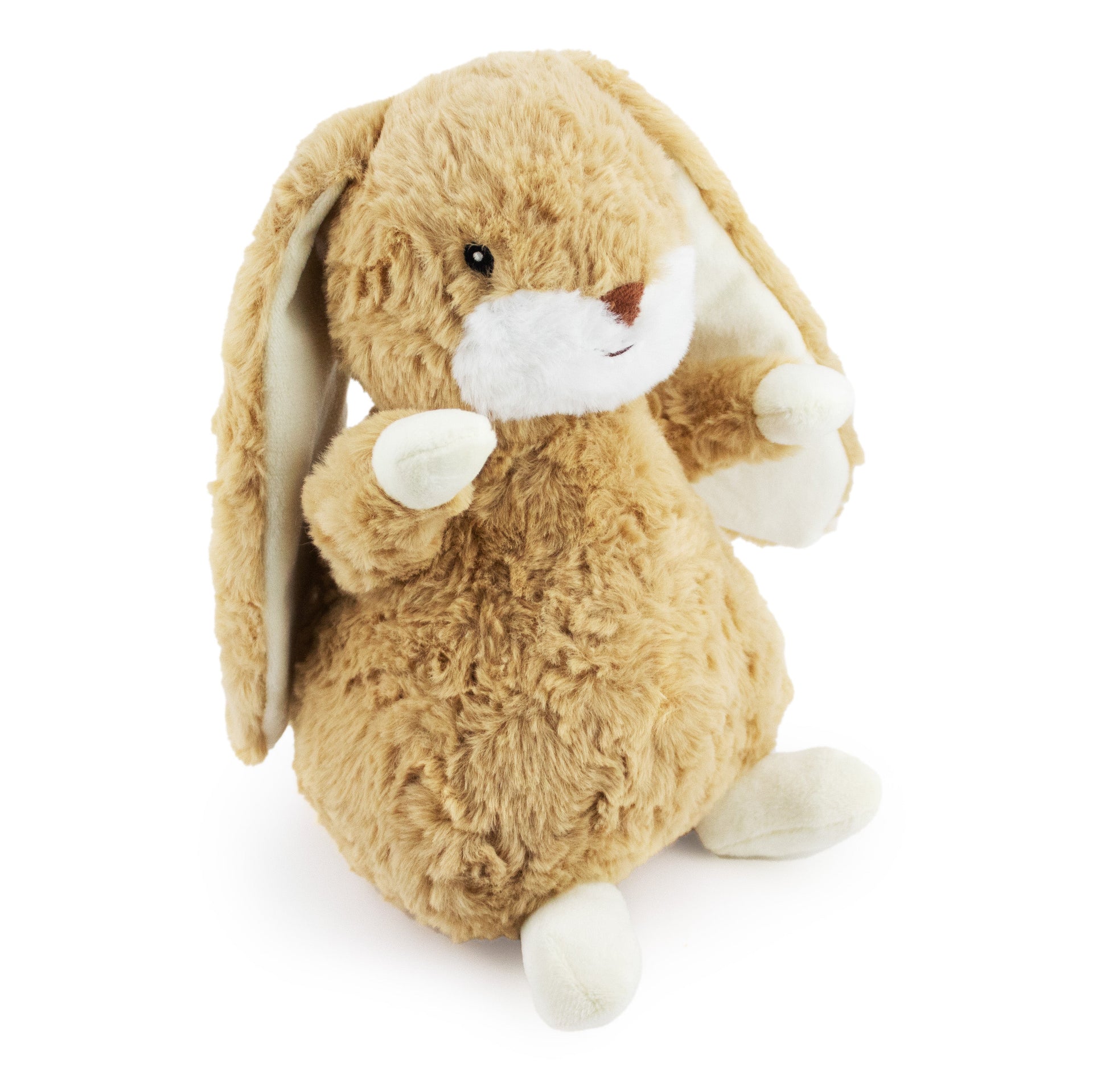 9" Bunny Boop w/ Squeaker & Crinkle - Tan plush dog toy with soft fabric, designed for gentle play and cuddling