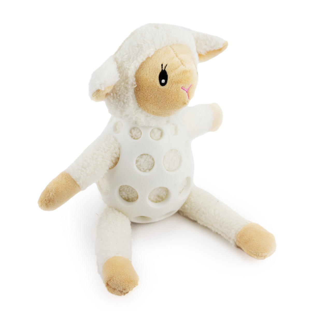 Giftable World Pet 14" Lily Lamb w/ Squeaker, Crinkle & Rubber Body - plush dog toy with squeaker and crinkle