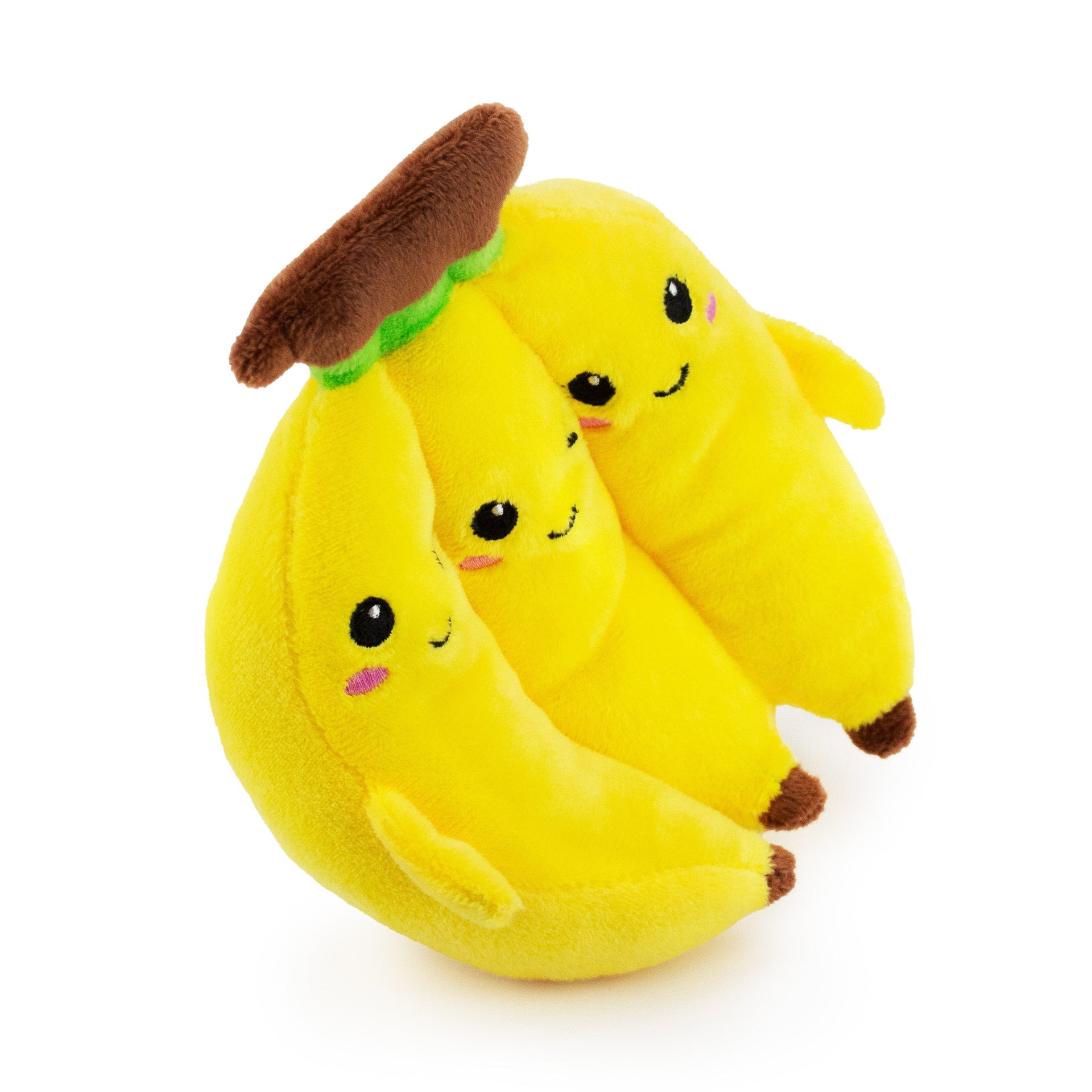 6" Gone Bananas w/ Squeaker & Crinkle plush dog toy with soft fabric, designed for gentle play and cuddling