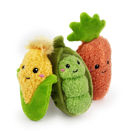 Giftable World Pet 4" Farmers Market w/ Squeaker - 3 Pack - plush dog toy with squeaker