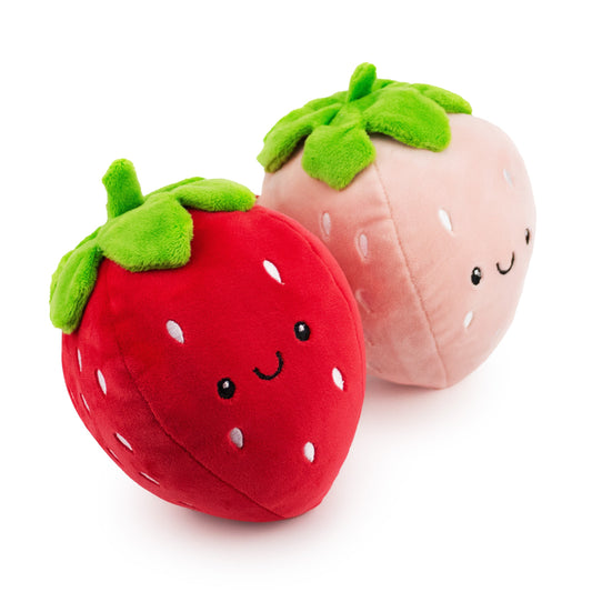 Giftable World Pet 6" Sweet Strawberries w/ Squeaker - 2 Pack - plush dog toy with squeaker ball