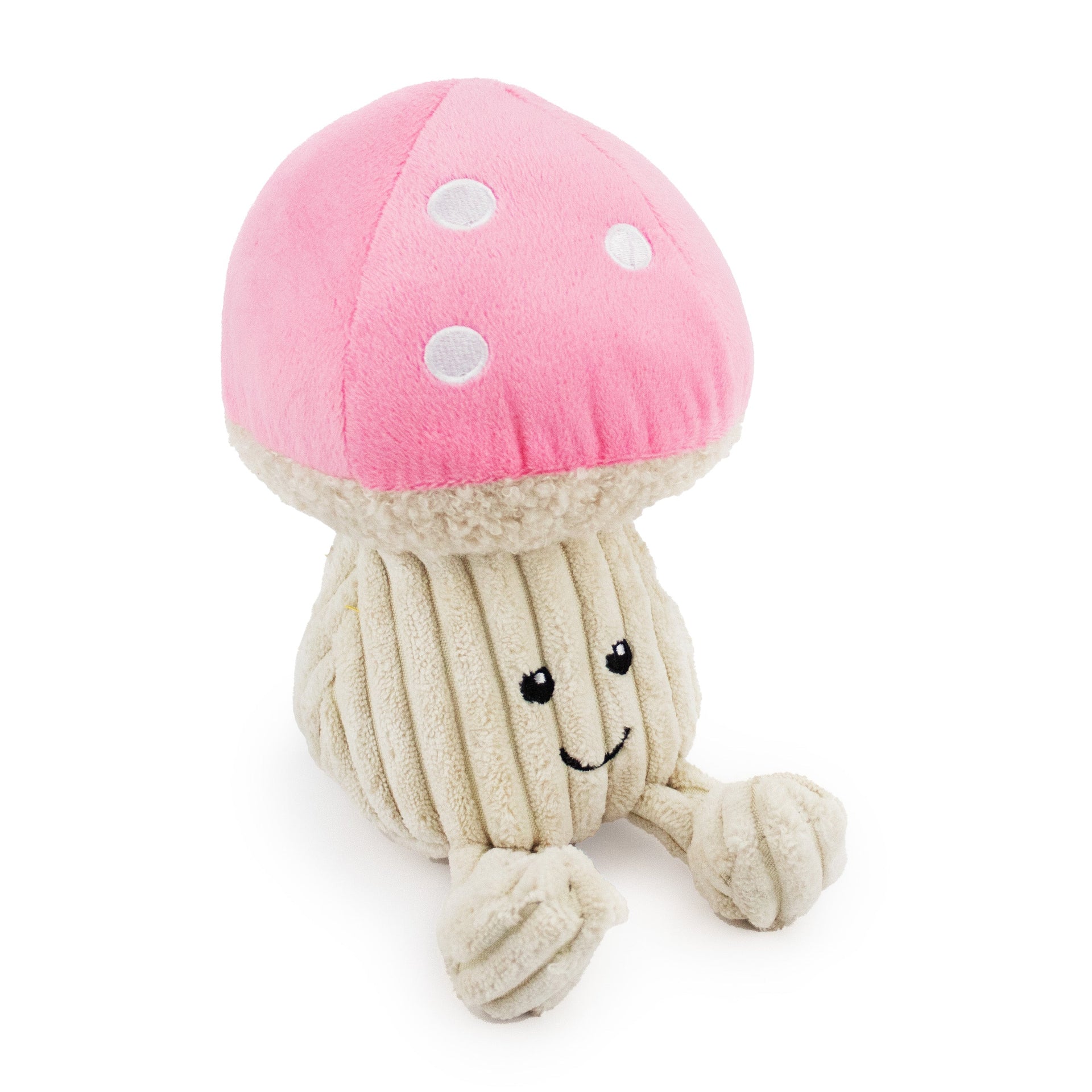 6.5" Sprout w/ Squeaker - Pink plush dog toy with soft fabric, designed for gentle play and cuddling