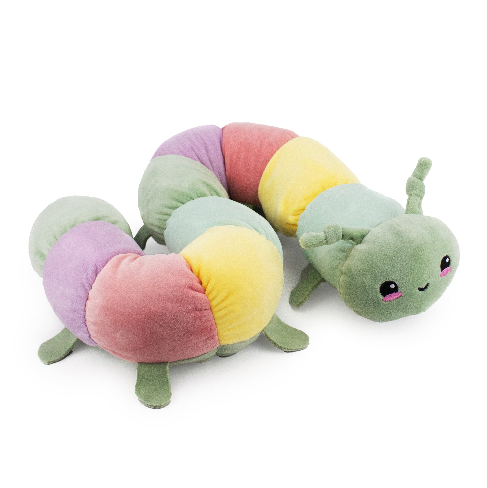 40" Jumbo Snugglepillar w/ multiple Squeakers & Crinkle plush dog toy with soft fabric, designed for gentle play and cuddling