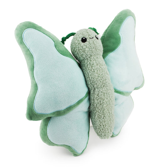 Giftable World Pet 10" Honeyflutter w/ Squeaker & Crinkle- Teal - plush dog toy with squeaker and crinkle