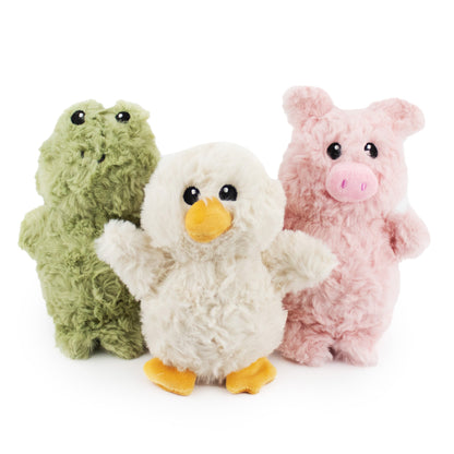 Giftable World Pet 4.5" Farm Fun w/ Squeaker & Crinkle- 3pack - plush dog toy with squeaker and crinkle