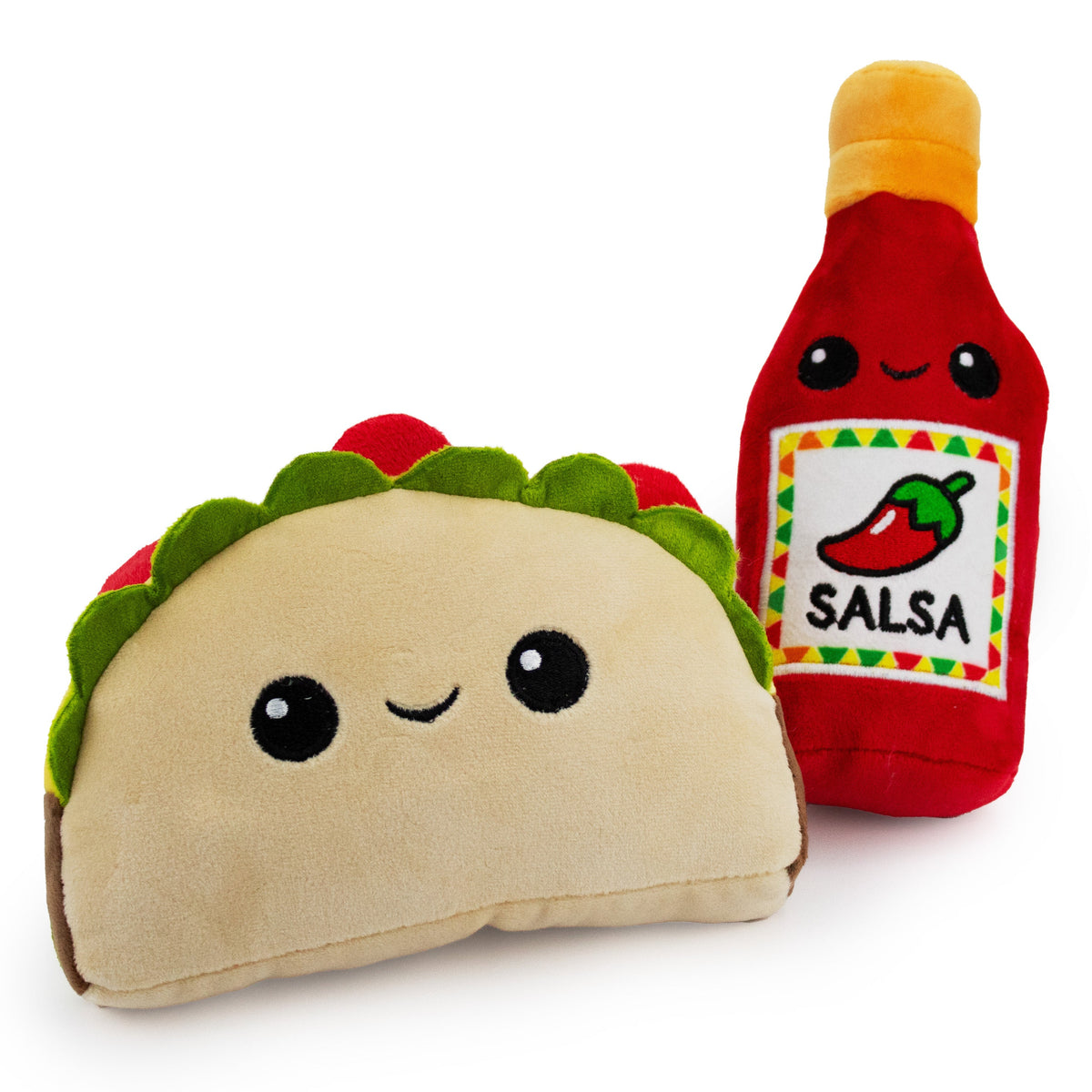 Giftable World Pet 6" Salsita y Taco w/ Squeaker & Crinkle - plush dog toy with squeaker ball and crinkle