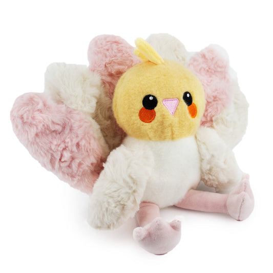Giftable World Pet 9" Tutu the Cockatoo w/ squeaker ball & crinkle - plush dog toy with squeaker ball and crinkle