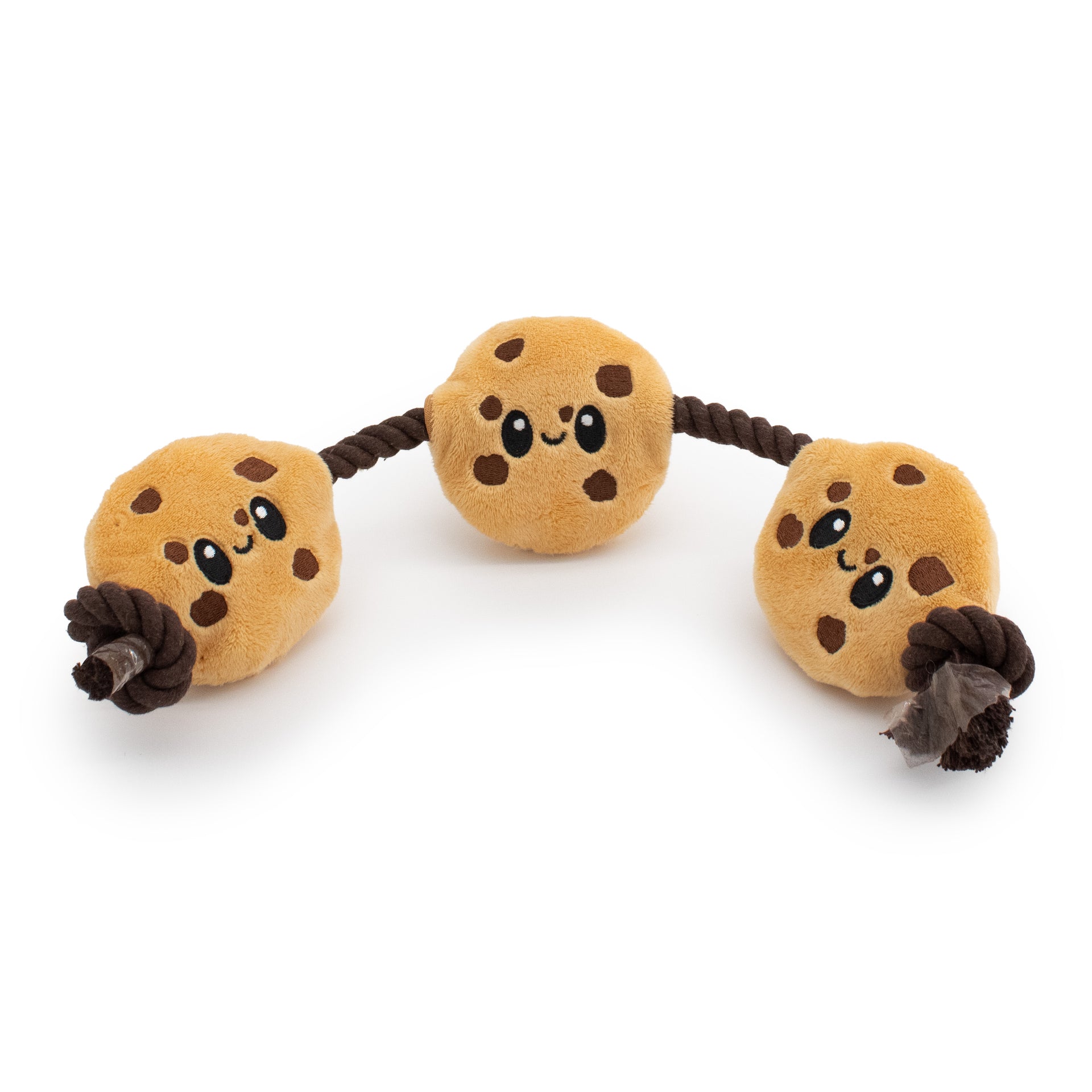 18"  Rope 'n' Cookie plush dog toy with soft fabric, designed for gentle play and cuddling