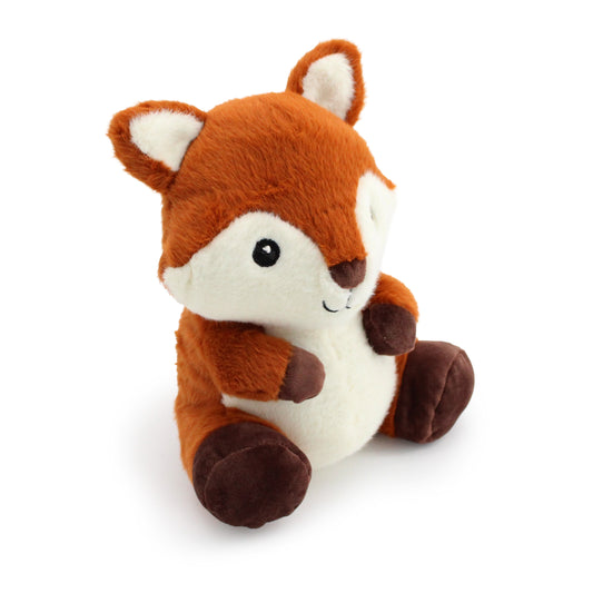 6" Finn Fox w/ Squeaker Ball plush dog toy with soft fabric, designed for gentle play and cuddling