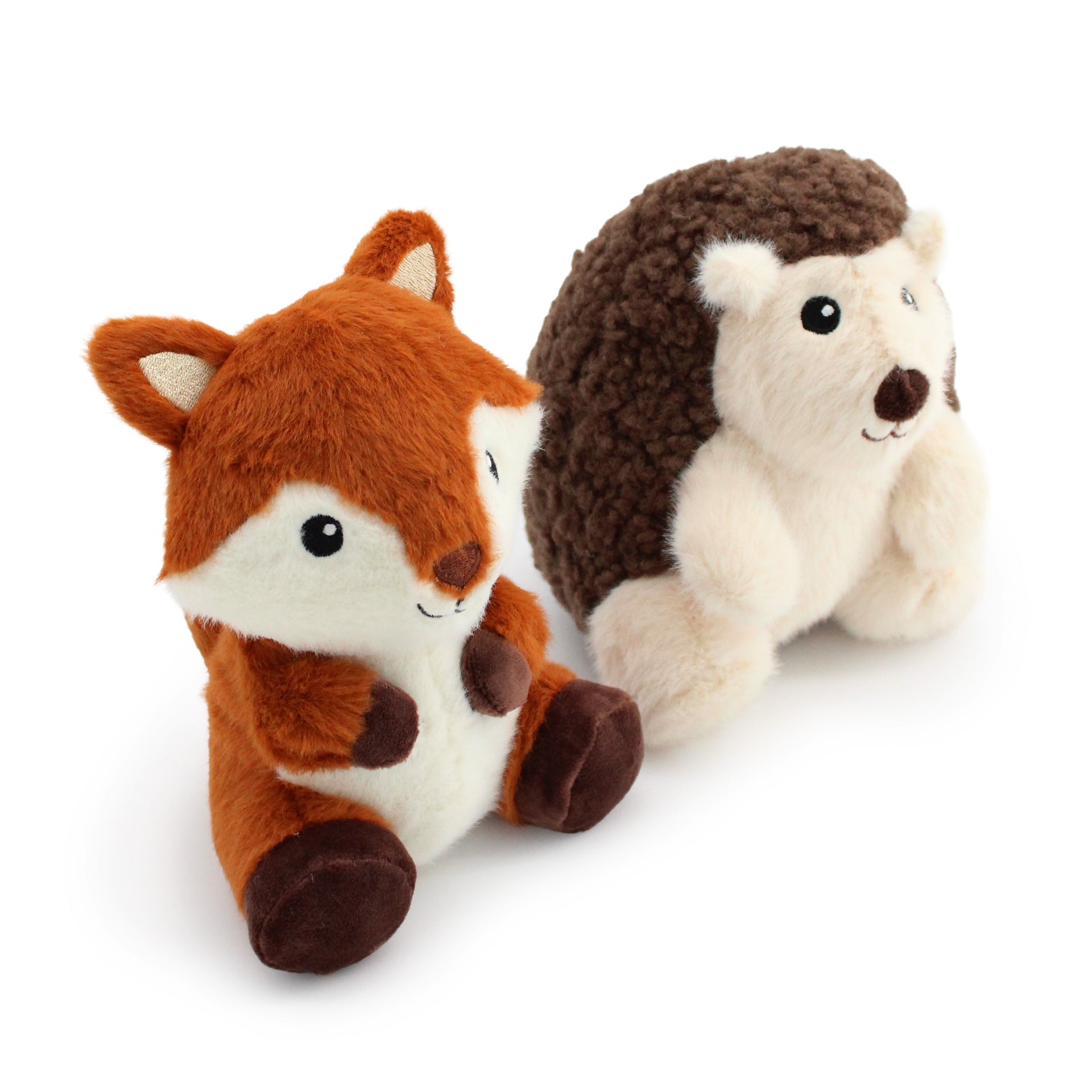 6" Wildings w/ Squeaker Ball- 2 pack plush dog toy with soft fabric, designed for gentle play and cuddling