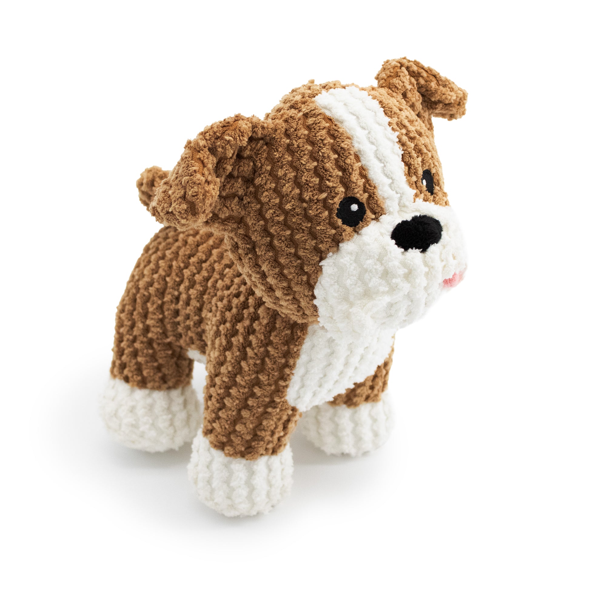 9" Bully Doggie w/ Squeaker & Crinkle plush dog toy with soft fabric, designed for gentle play and cuddling