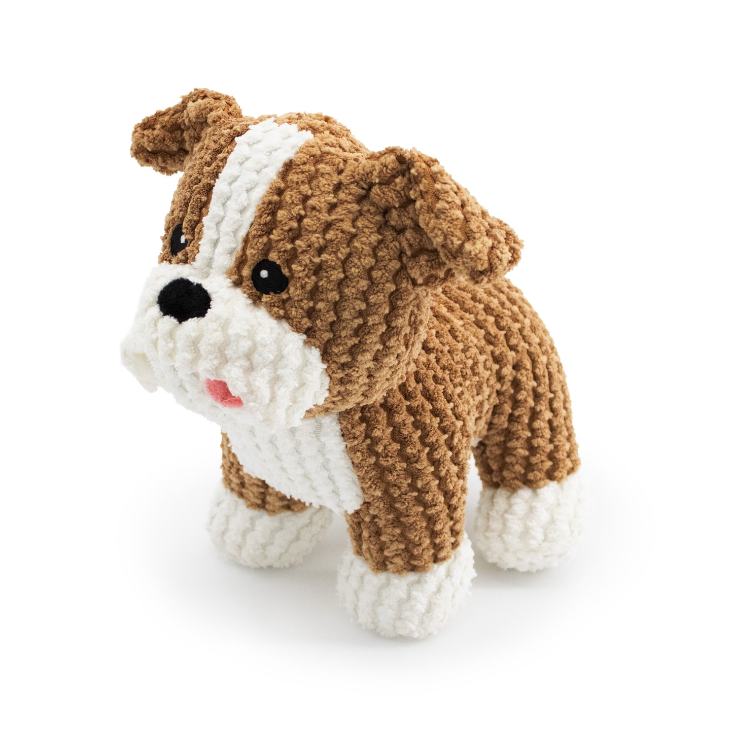 9" Bully Doggie w/ Squeaker & Crinkle plush dog toy with soft fabric, designed for gentle play and cuddling