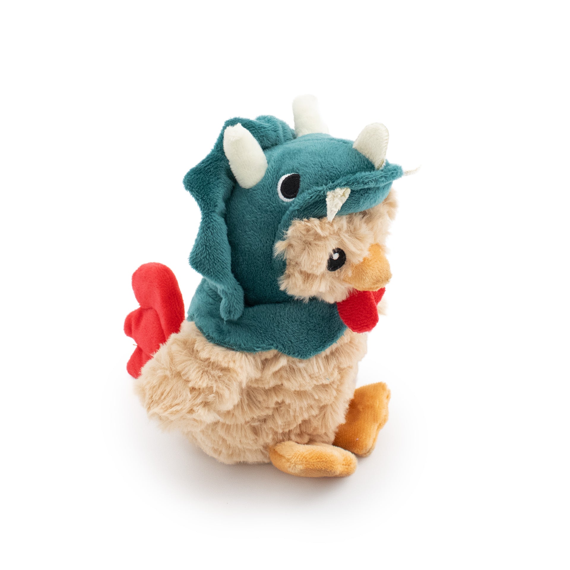 7" DinoNugget w/ squeaker ball & Crinkle plush dog toy with soft fabric, designed for gentle play and cuddling