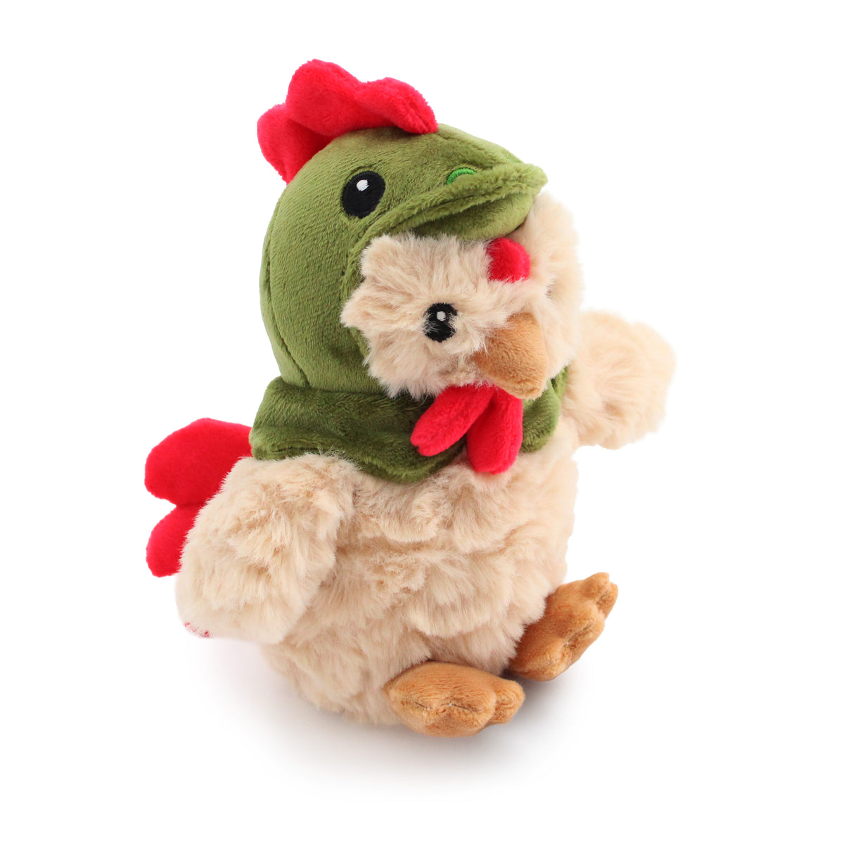 Giftable World Pet 7" Cluckasaurus w/ squeaker ball & Crinkle - plush dog toy with squeaker ball and crinkle