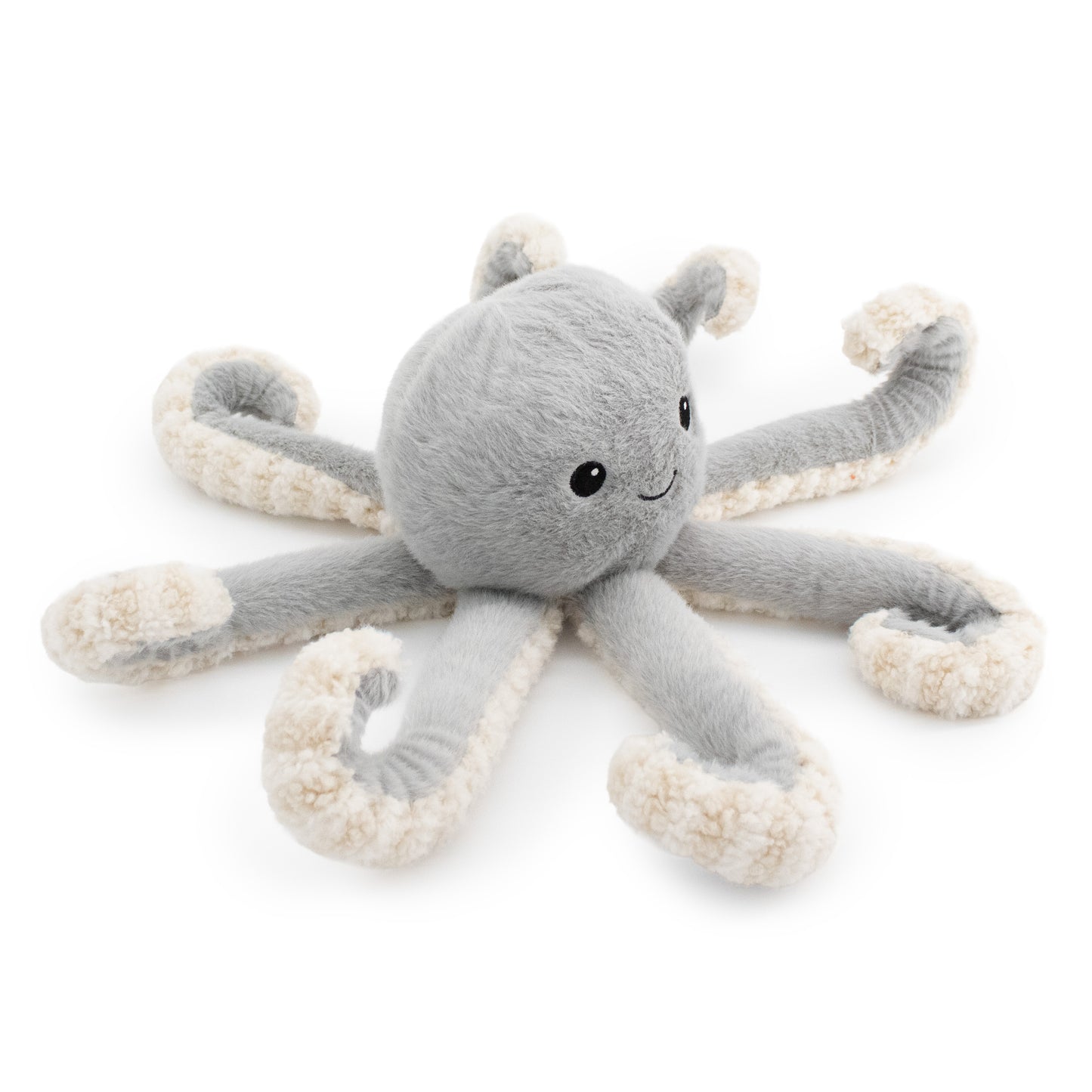 12" Inky Octo w/ Squeaker Ball & Crinkle plush dog toy with soft fabric, designed for gentle play and cuddling