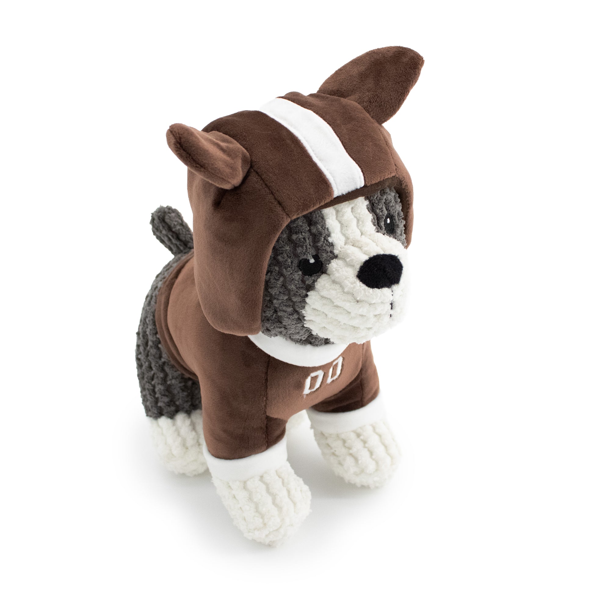 9" Linepawker w/ Squeaker & Crinkle plush dog toy with soft fabric, designed for gentle play and cuddling