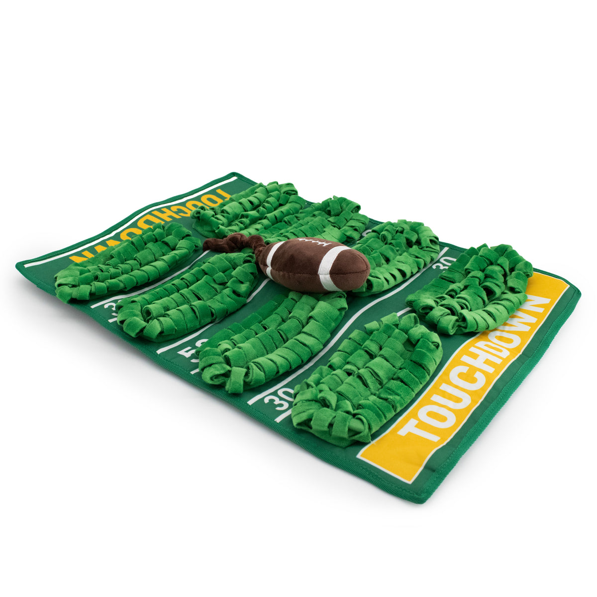 Giftable World Pet Touchdown Turf Snuffle football-inspired plush dog toy