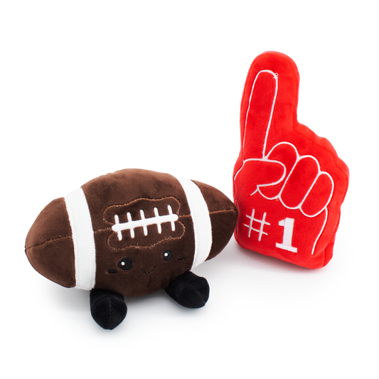 Giftable World Pet 7" Game Day Duo w/ Squeaker & Crinkle - plush dog toy with squeaker and crinkle