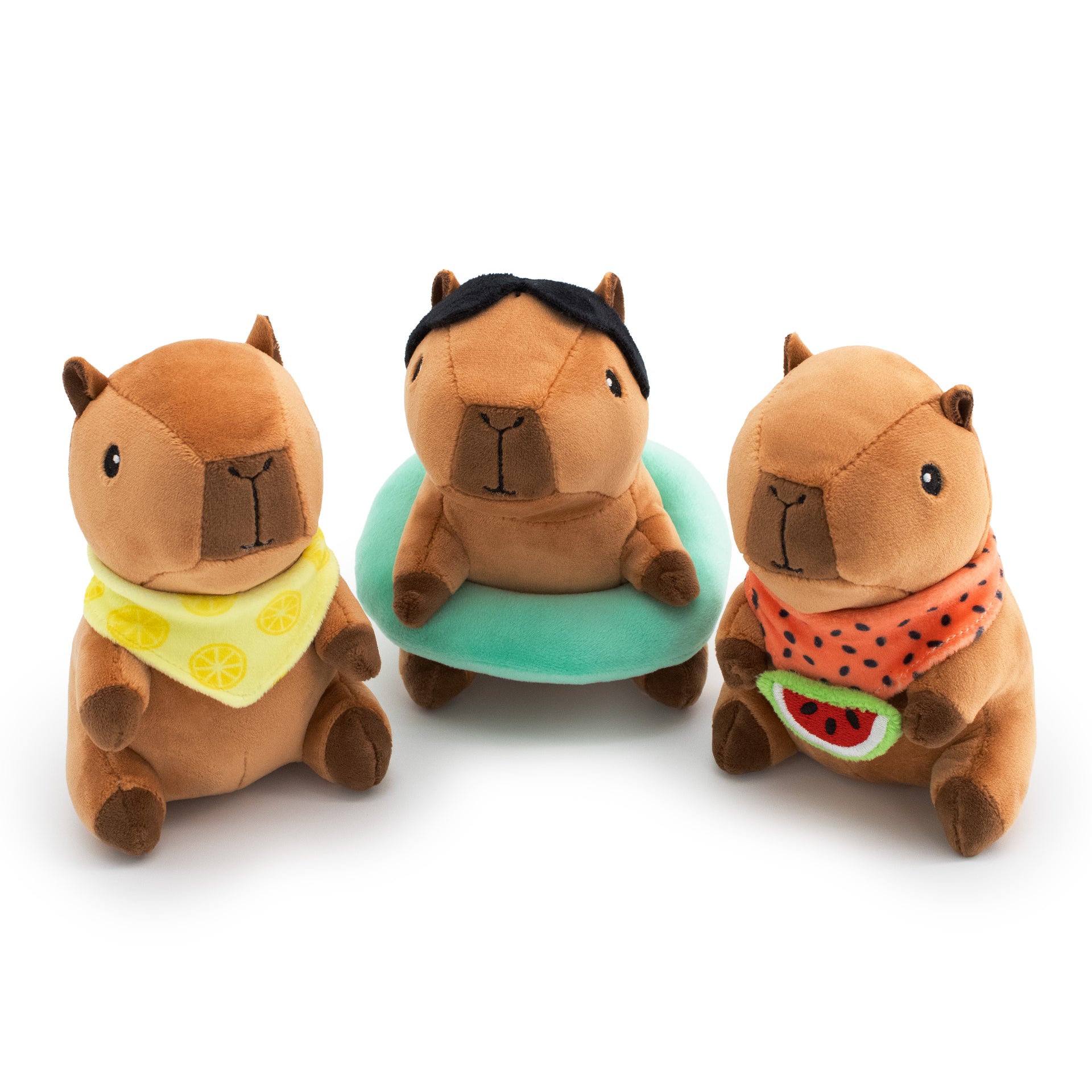 6" Capycabana w/ Squeaker - 3 Pack plush dog toy with soft fabric, designed for gentle play and cuddling